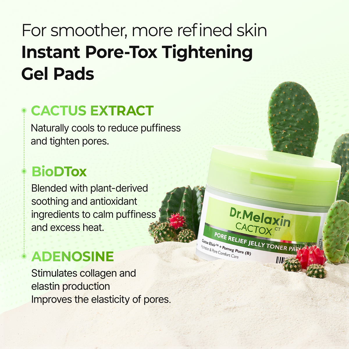 CACTOX Pore Relief Jelly Toner 60 Pads